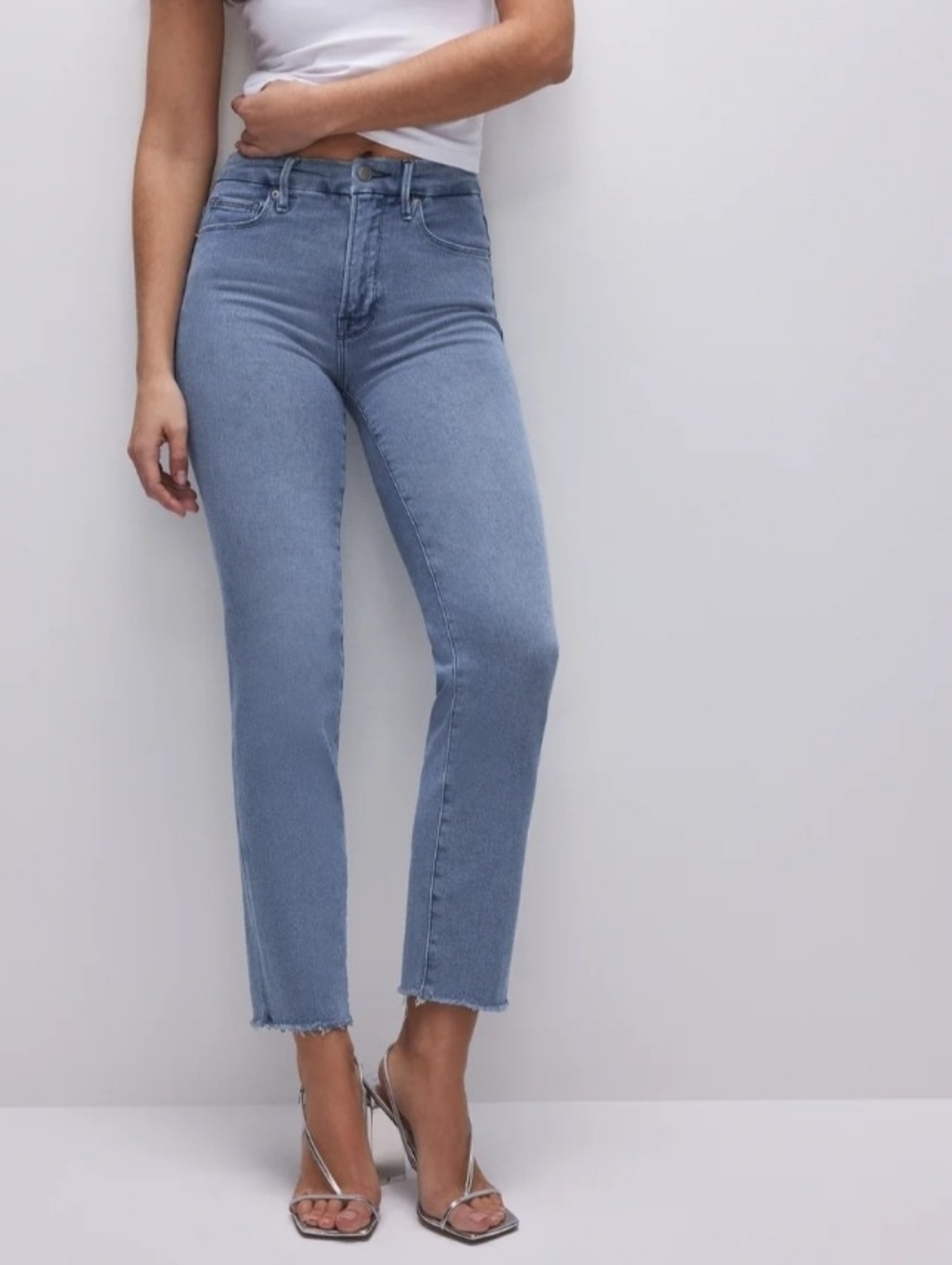 Good American Light Blue Straight Leg Jeans